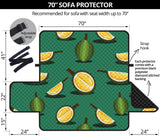 Durian pattern green background Sofa Cover Protector