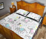 Cute elephant mouse pattern Quilt Bed Set
