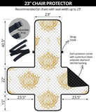 Gold Ornamental lotue waterlily symbol pattern Chair Cover Protector