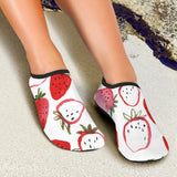 Watercolor Hand Drawn Beautiful Strawberry Pattern Aqua Shoes