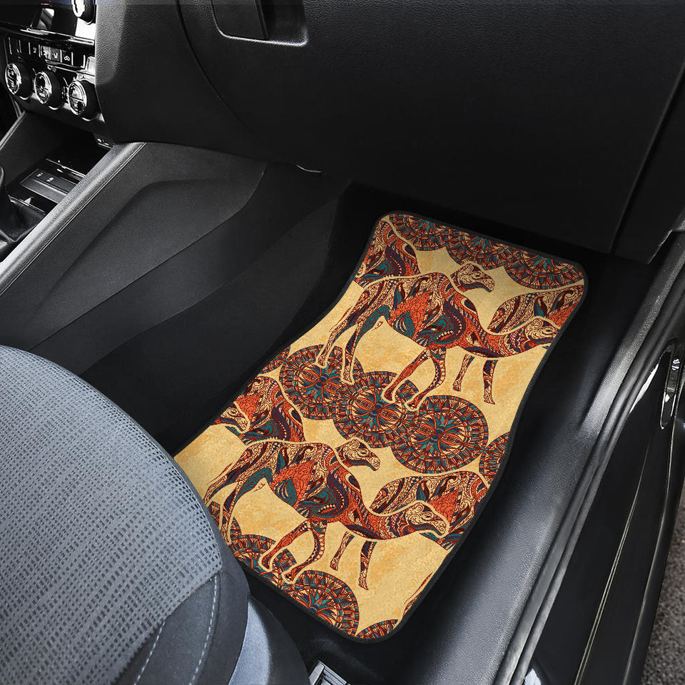 Camel Polynesian Tribal Design Pattern Front And Back Car Mats