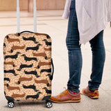 Dachshund Floral Background Luggage Covers