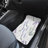 Hand Painting Watercolor Lavender Front And Back Car Mats