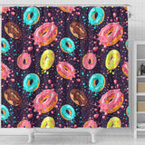 Colorful Donut Glaze Pattern Shower Curtain Fulfilled In US
