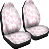 Watercolor Pink Heart Pattern Universal Fit Car Seat Covers
