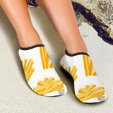 French Fries White Paper Box Pattern Aqua Shoes