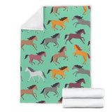 Colorful Horses Pattern Premium Blanket