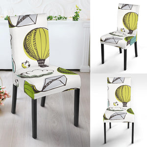 Hot Air Balloon Bird Cloud Pattern Dining Chair Slipcover