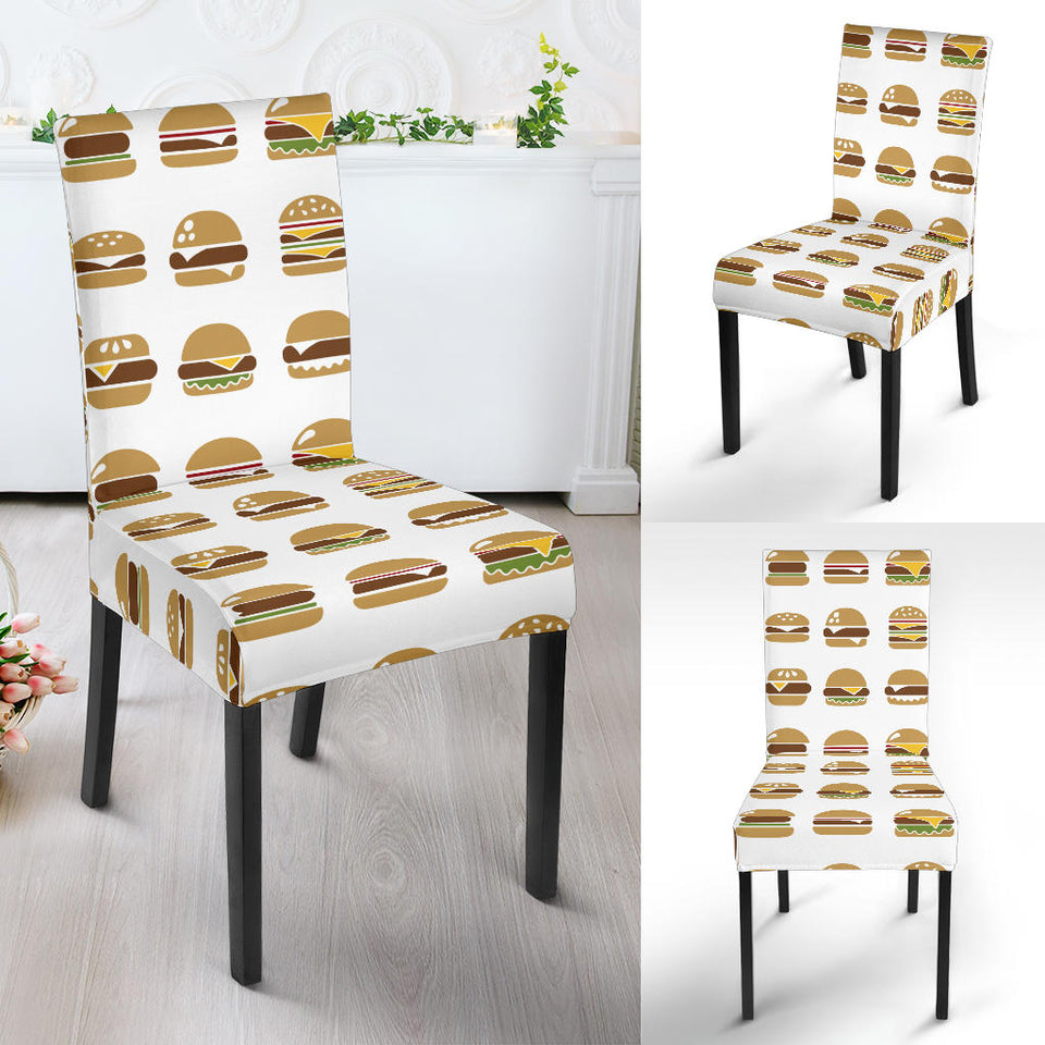 Hamburger Pattern Print Design 02 Dining Chair Slipcover