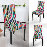 Colorful Zebra Skin Pattern Dining Chair Slipcover