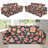 Christmas Gingerbread Cookie Pattern Sofa Slipcover