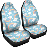 Cute Rainbow Clound Star Pattern Blue Background  Universal Fit Car Seat Covers