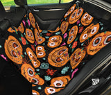 Pumpkin Flowers Spiderweb Halloween Theme Dog Car Seat Covers