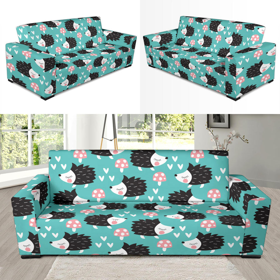 Hedgehog Pattern Print Design 03 Sofa Slipcover