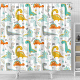 Cute Funny Kids Dinosaurs Pattern Shower Curtain Fulfilled In US