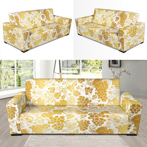 Gold Grape Pattern Sofa Slipcover