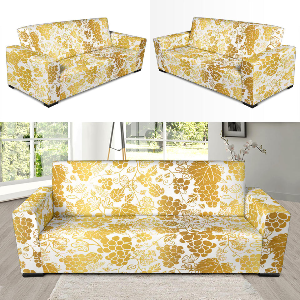 Gold Grape Pattern Sofa Slipcover