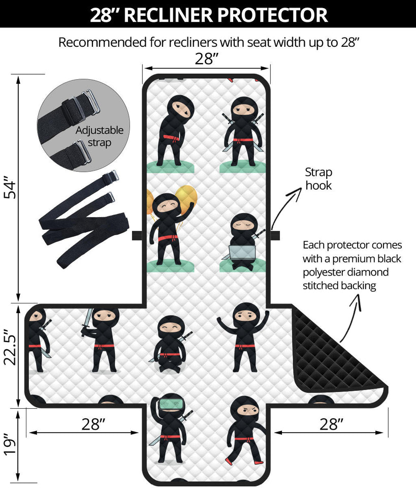 Cute ninja katana sword pattern Recliner Cover Protector