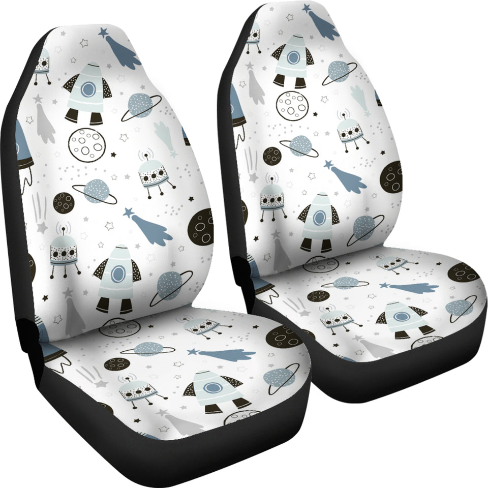 Hand Drawn Space Elements Space Rocket Star Planet Space Probe  Universal Fit Car Seat Covers