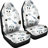 Hand Drawn Space Elements Space Rocket Star Planet Space Probe  Universal Fit Car Seat Covers