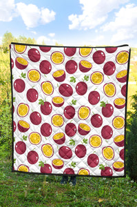 Passion Fruit Design Pattern Premium Quilt