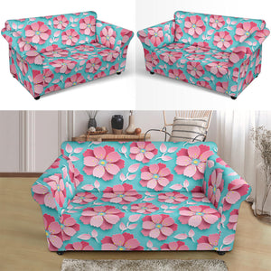 3D Sakura Cherry Blossom Pattern Loveseat Couch Slipcover