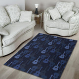 Blue Theme Guitar Pattern Area Rug