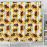 Watercolor Papaya Pattern Shower Curtain Fulfilled In US