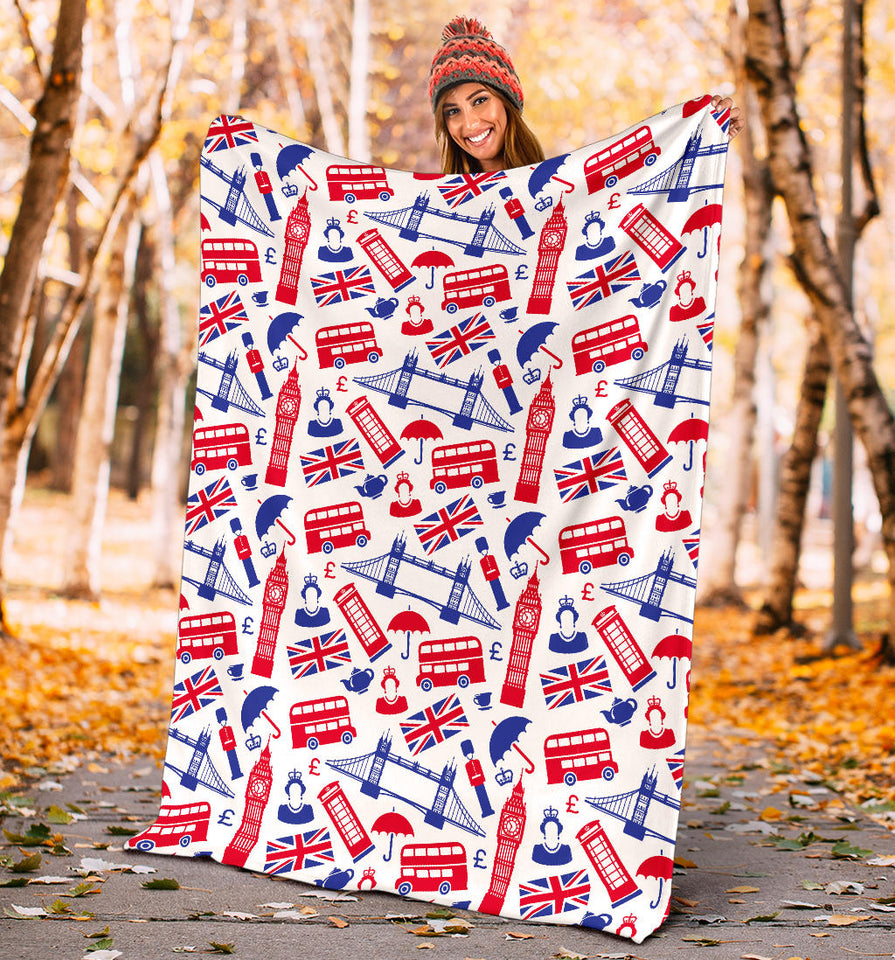 British Pattern Print Design 01 Premium Blanket