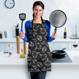 Garlic Pattern Black Background Adjustable Apron