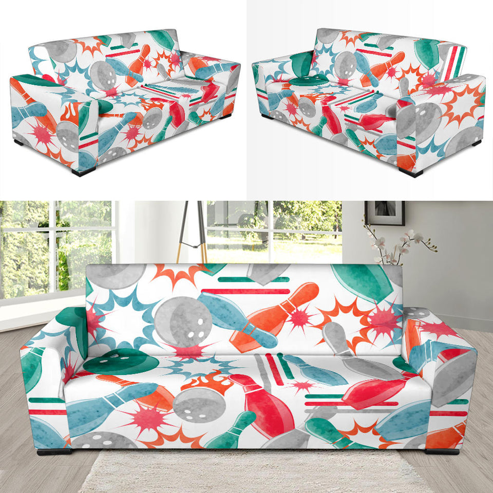 Watercolor Bowling Pattern Sofa Slipcover