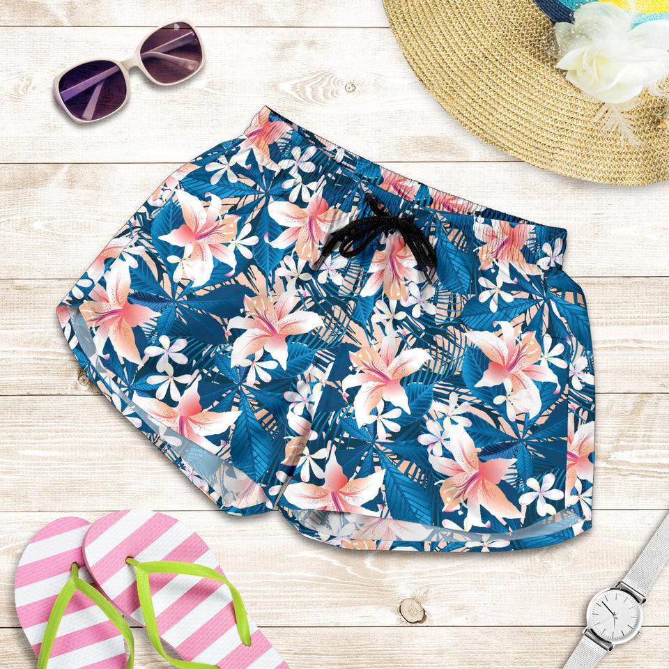 Hibiscus Pattern Print Design 02 Women Shorts