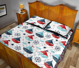 Cute color paper sailboat pattern Quilt Bed Set