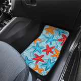 Blue Red Orange Starfish Pattern Front And Back Car Mats
