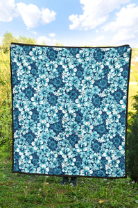 Hibiscus Pattern Print Design 03 Premium Quilt