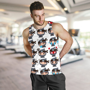 Cute ninja design pattern Men Tank Top