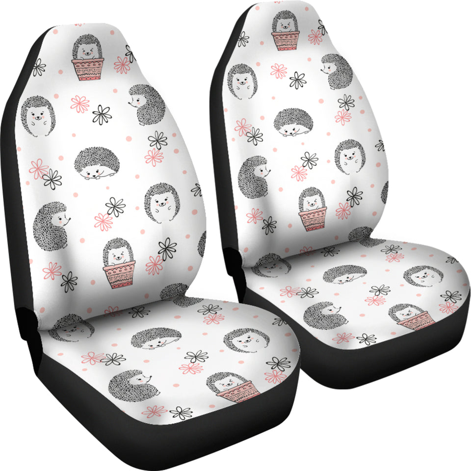 Hedgehog Pattern Print Design 02 Universal Fit Car Seat Covers