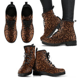 Coffee Bean Pattern Leather Boots