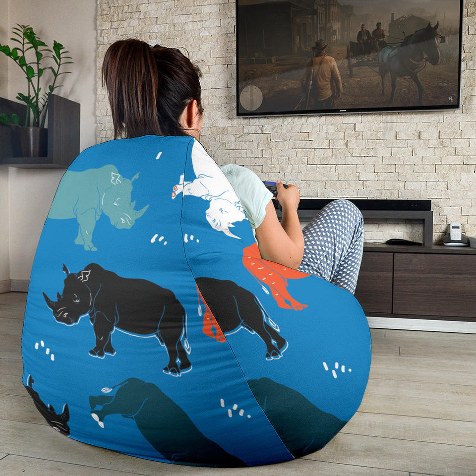 Colorful Rhino Pattern Bean Bag Cover