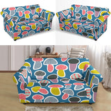 Colorful Mushroom Design Pattern Loveseat Couch Slipcover