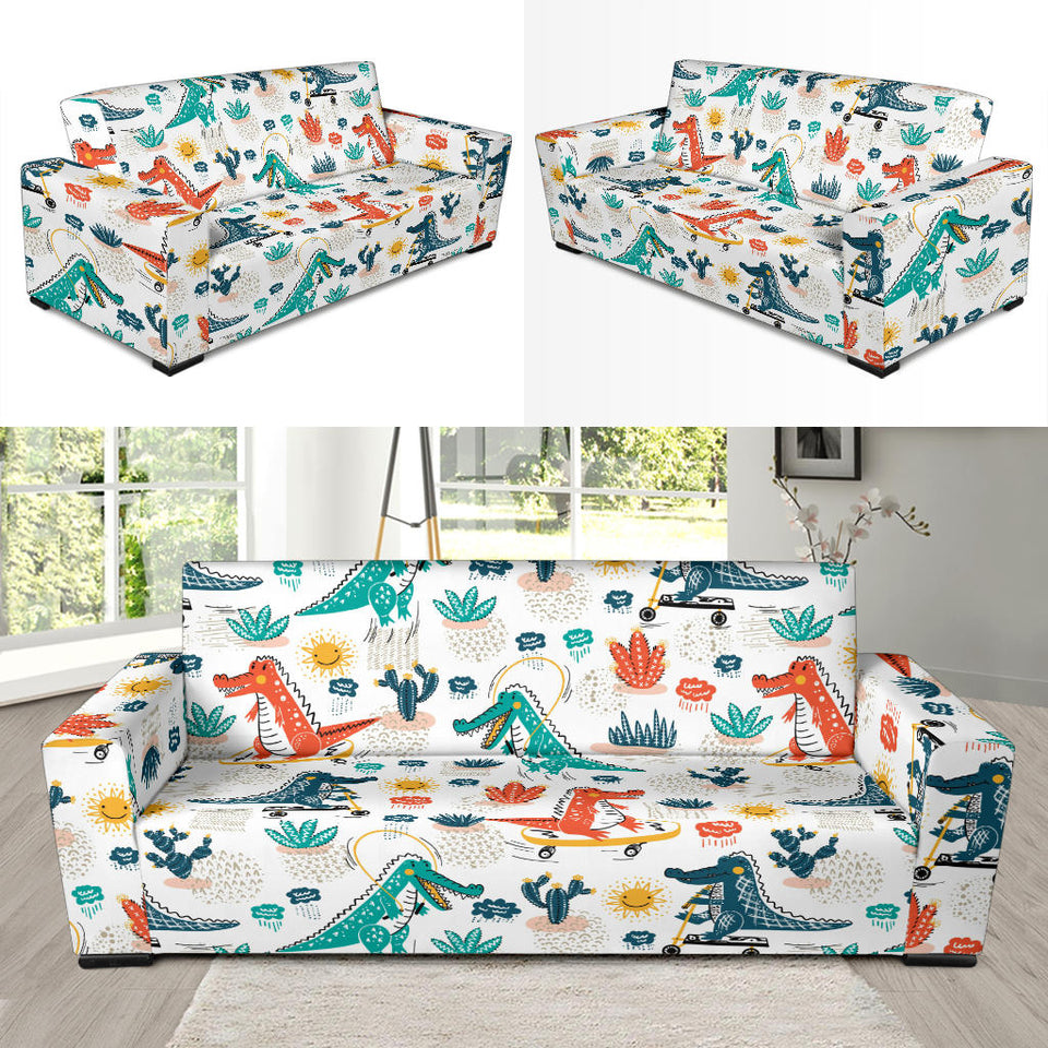 Cute Crocodile Pattern Sofa Slipcover
