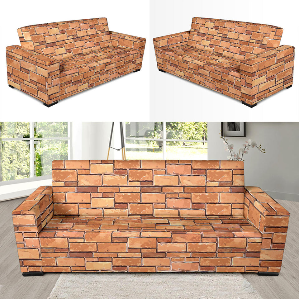 Brick Printed Pattern Print Design 04 Sofa Slipcover