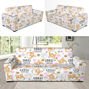 Corgi Dog Pattern Sofa Slipcover