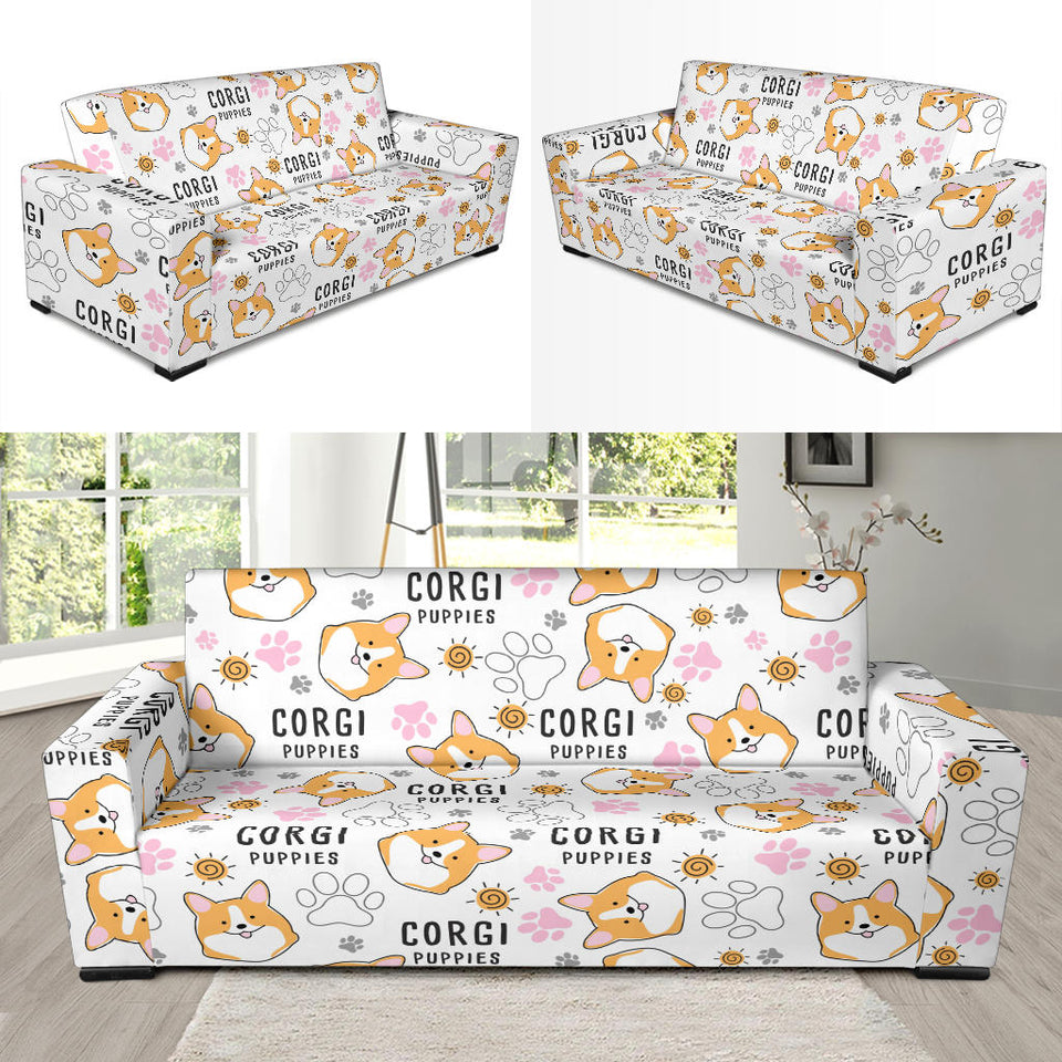 Corgi Dog Pattern Sofa Slipcover