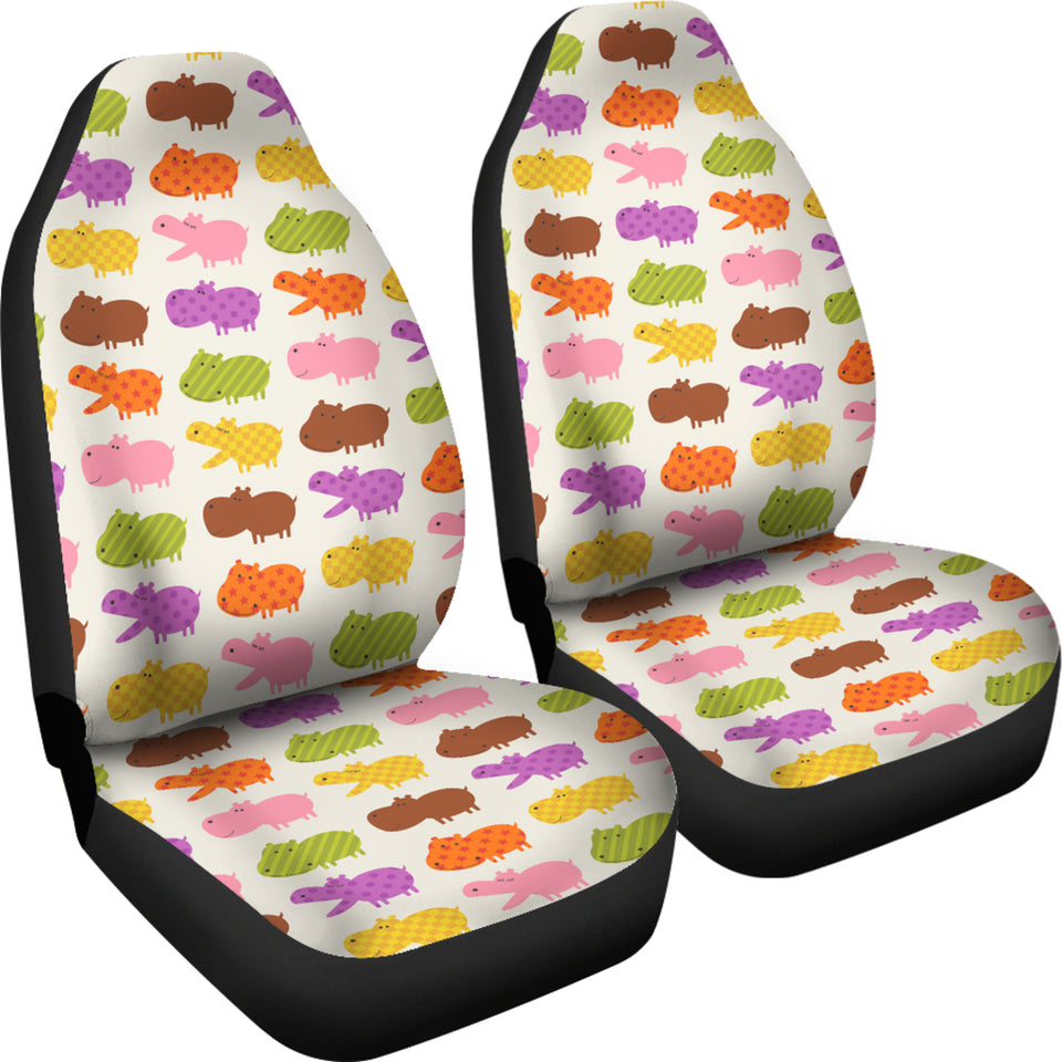 Hippopotamus Pattern Print Design 01 Universal Fit Car Seat Covers