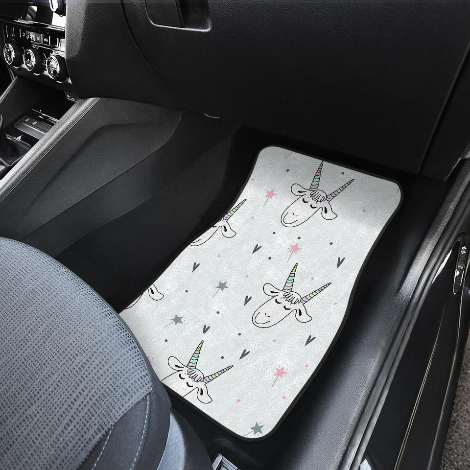 Cute Goat Design Pattern Front And Back Car Mats