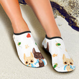 Cute Chihuahua Dog Pattern Aqua Shoes