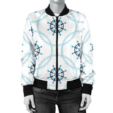 Nautical Steering Wheel Chain Women'S Bomber Jacket