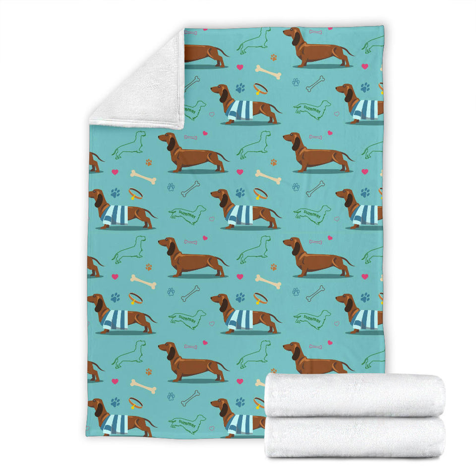 Dachshund Decorative Background Premium Blanket