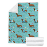Dachshund Decorative Background Premium Blanket